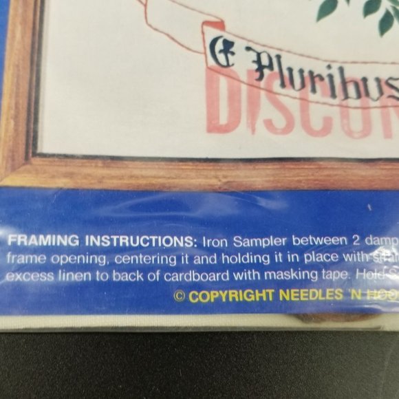 Needles Point Art American Eagle 117 Printed Belgian Linen Only E Pluribus Unum - Picture 7 of 9